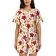 thumbnail image 1 of Fotbe fall laef Maple Conjunto de Pijama Estampado para Mujer, 2 Piezas, Ropa de Dormir con Camiseta de Manga Corta y Shorts Suaves-3X-Large, 1 of 6