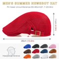 thumbnail image 6 of Minzimin 2 Pack Men's Mesh Cap Breathable Summer Newsboy Hat Adjustable Beret Ivy Cap Irish Cabbie Driving Hats, 6 of 7