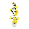 thumbnail image 2 of Potted Silk Fake Flowers Tabletop Decor, Small Artificial Plants Indoor with Adjustable Branches&Ceramic Pot for Tea Living Room Study Desk Home Decor, 2 of 6