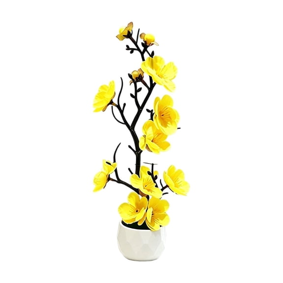 Ouuluon Elegant Artificial Silk Flower Arrangement, 10 inch Tabletop Decor for Tea Room Living Room Office