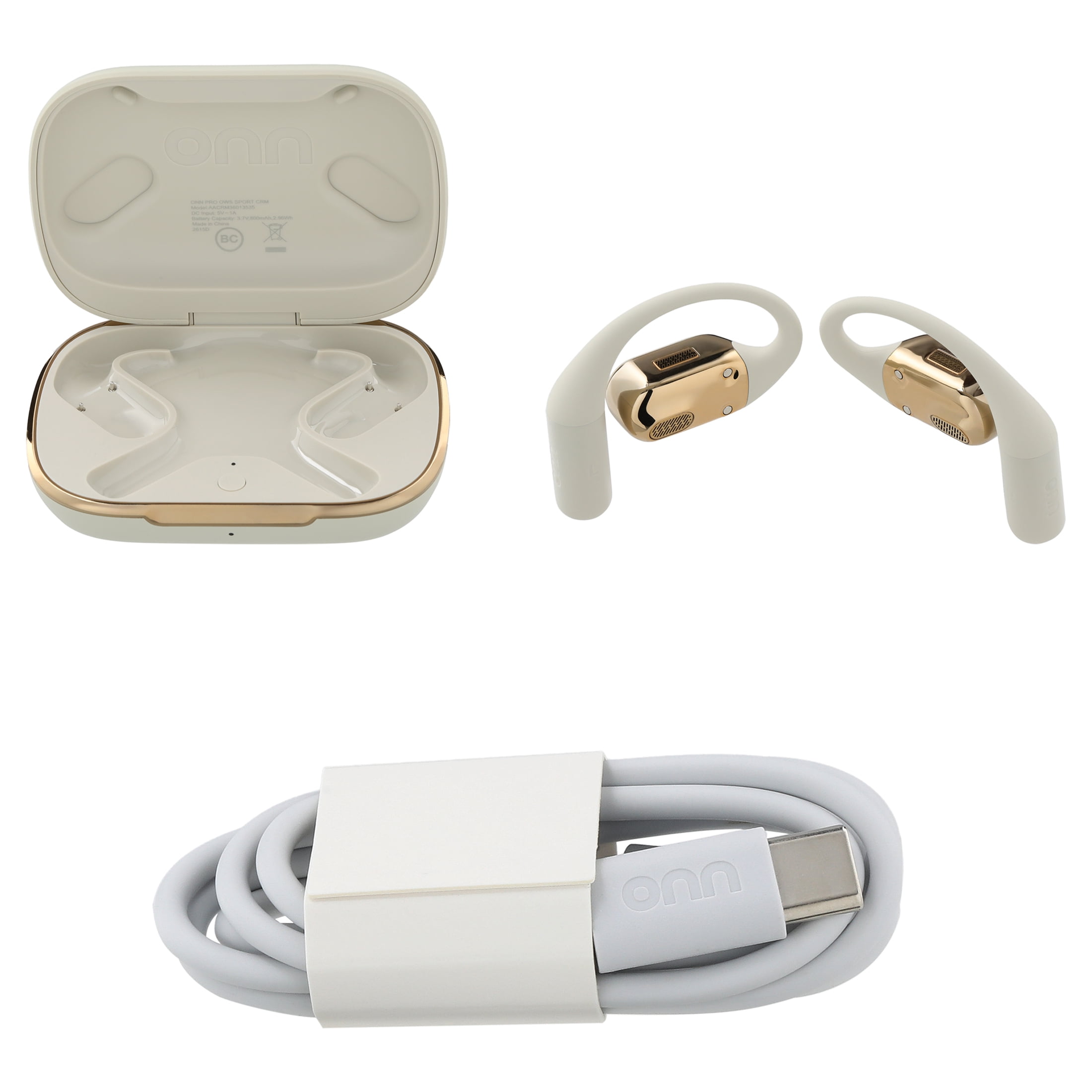 onn Trekster Pro Wireless Open-Ear Earphones, White
