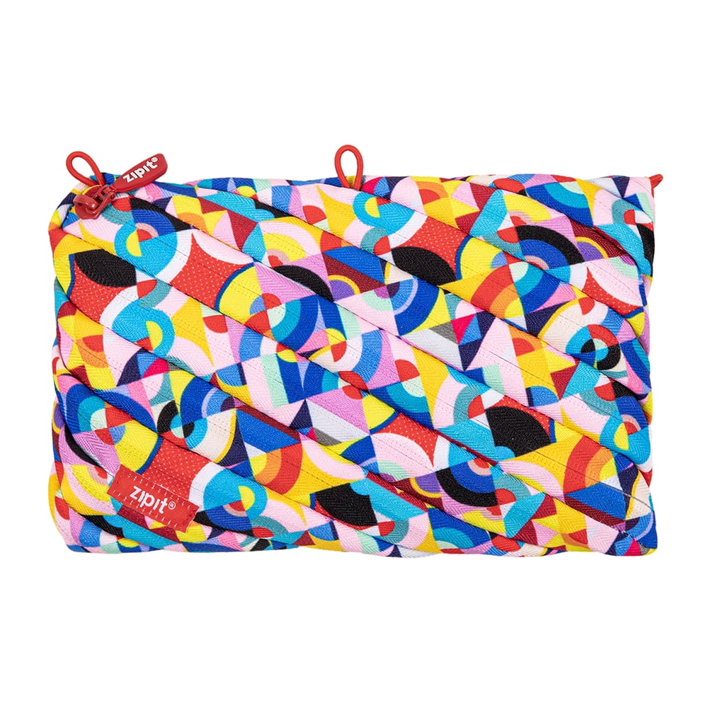 ZIPIT New Geometric Pencil Case for Kids, Standard Pencil Pouch, Colorful