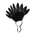 thumbnail image 1 of Tocado de plumas, tocado para disfraz, diadema tocado, diademas para el pelo para Cosplay, tocado para actuación de baile de Halloween, Festival negro, 1 of 8