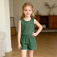 thumbnail image 2 of Agkizg Kids Girls Clothing Set Sleeveless 2 Piece Outfit Solid Crewneck Tank Top Shorts Summer Set, 2 of 6