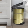 thumbnail image 4 of nu steel Stainless Steel Step Garbage Trash Can with Lid: 5 liter/1.32 gal for the Kitchen, Bathroom, Bedroom, Patio, RV – Gold Finish STP-8065G, 4 of 5