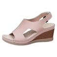 thumbnail image 5 of Dakaela Womens Summer Sandals Slingback Platform Wedge Slides Comfortable Dressy Walking Shoes with Arch Support Size 6-10 Pink, 5 of 6