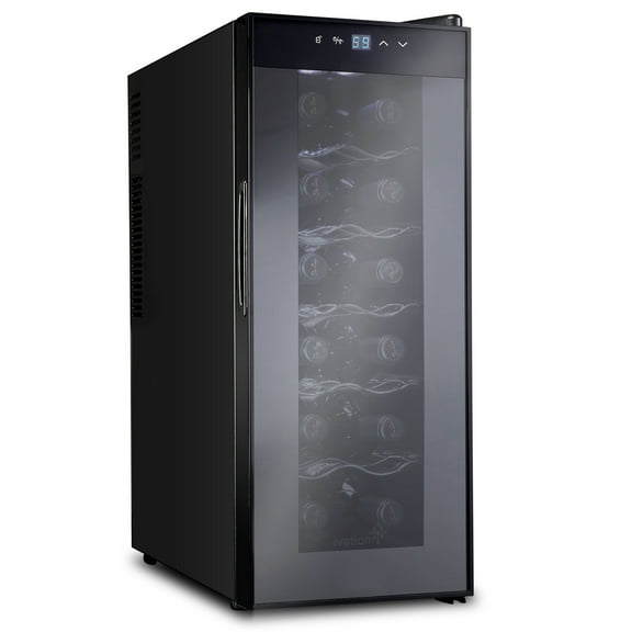 Ivation 12 Bottle Single Door Thermoelectric Freestanding Wine Cooler/Fridge
