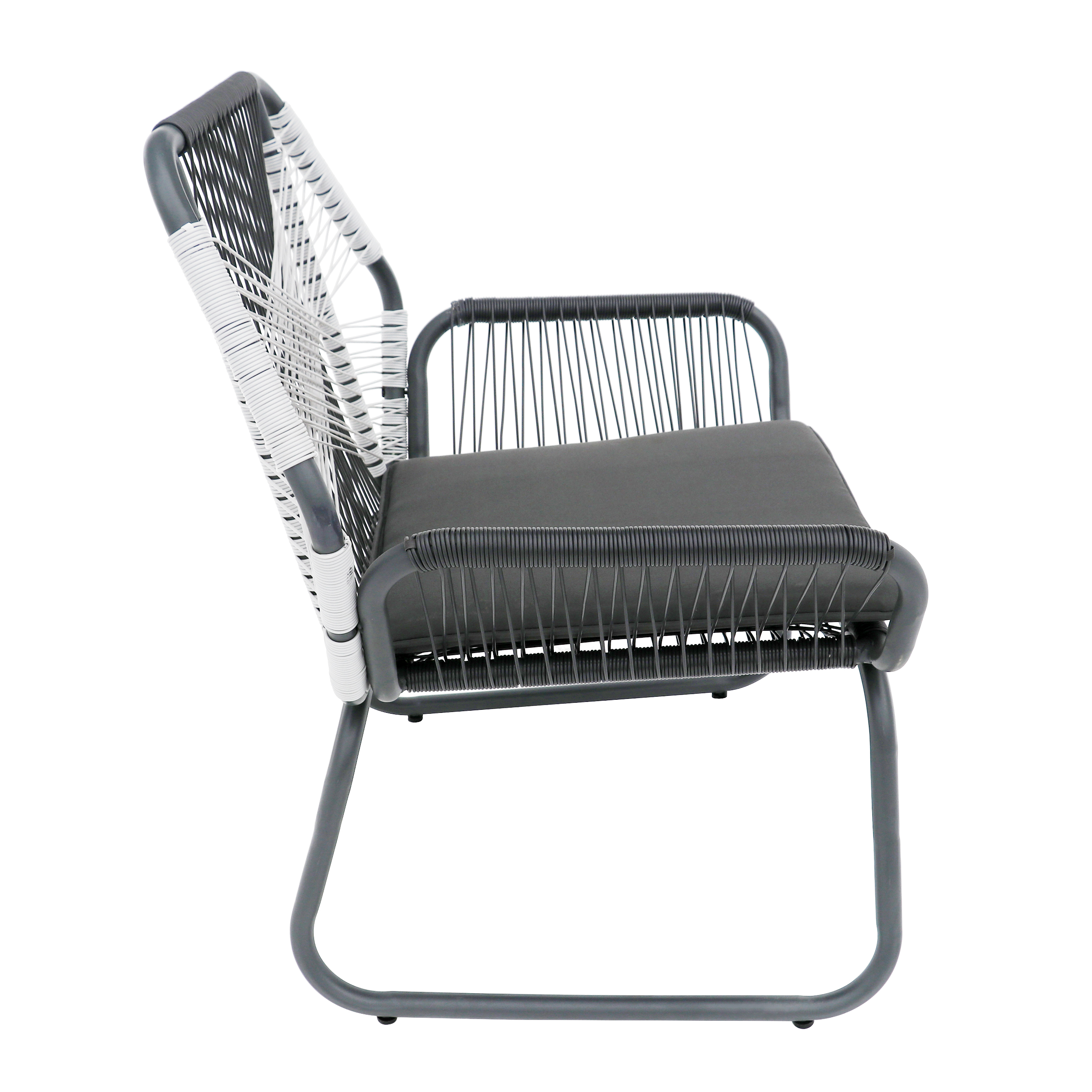 Outdoor Wicker Single Club Chair, Leisure Relax Seat for Patio Garden, Charcoal Gray