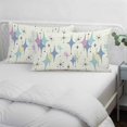 thumbnail image 3 of Purple Yellow Diamond Pillow Covers, Linen Long Throw Pillow Case, Modern Geometric Middle Century Holiday Pillow Protector Decorative Cushion Cover for Living Room/Bedroom 16" x 24", 3 of 8