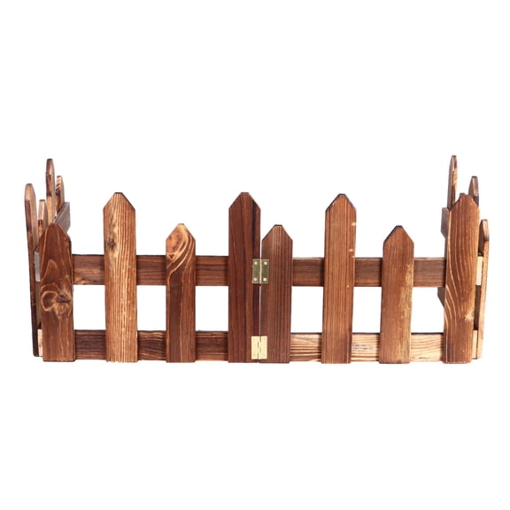 PAMINGONO Garden Fence Brown 1Set 47.2X9.4in Waterproof Composite
