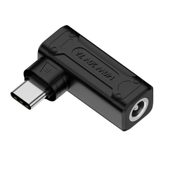 CY 140W 100W DC Jack 5.5x2.5mm Input to USB-C Type-C Angled 90 Degree Power Plug Charge Adapter for Laptop Phone