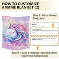 thumbnail image 6 of Custom Unicorn Blanket with Name, 40 x 30 Inches Soft Fuzzy Blanket for Girls, Unicorn Lovers, Cozy Blanket, Warm Flannel Throw Blanket Bed Sofa Room Decor, Camping, Travel, Chair, 6 of 6