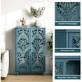 thumbnail image 3 of Accent Cabinet with Doors,47" Tall Storage Cabinet with Solid Wood Legs for Living Room,Entryway,Dining Room,Bedroom,Blue, 3 of 8