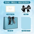 thumbnail image 3 of Gift Bags with Handles, 13” Medium Bag for Presents, 1 Pcs 2 Tissue Paper and Cards Graduation Baby Shower Wedding Fathers Day Mother's Birthday Party (Bule-Blcak, 3 of 4