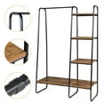 thumbnail image 4 of Metal Garment Rack, Freestanding Closet Storage Organizer with 5 Shelves and Hanging Bar, Open Wardrobe Rack for Hanging Clothes and Storage, Clothes Rack for Bedroom, Entryway, Black, 4 of 7