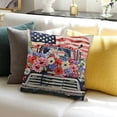 thumbnail image 3 of BANET Throw Pillow Covers American Flag with Blooming Flowers Decorative Cushion Cover Farmhouse Home Sweet Home Decor Pillow Cases White, 3 of 5