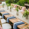 thumbnail image 3 of Navy Blue White Stripe Cloth Napkins, Modern Rustic Vertical Striped Washable and Reusable Dinner Napkins Set of 8, Table Napkin for Kitchen Party Birthday Wedding Hotel Housewarming 20"x20", 3 of 8