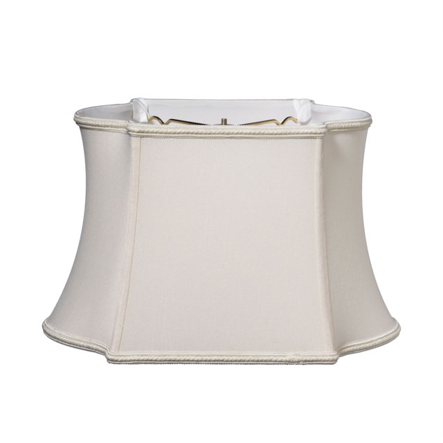 Cloth & Wire SI51976 Slant Fancy Oblong Softback Lampshade with Washer Fitter, Cream