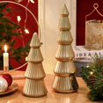 thumbnail image 3 of Figura de árbol de Navidad AOMOONOA de madera dorada para mesa, 2 unidades, 3 of 7