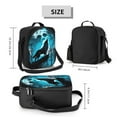 thumbnail image 3 of Cauagu Blue Full Moon Wolf Insulated Lunch Bag - Reusable Lunch Box Thickened Thermal Leakproof Lunch Tote Bag for Adult Office/Travel Picnic, 3 of 7