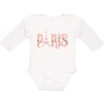 thumbnail image 3 of Inktastic Pink Paris Eiffel Tower with Flowers Boys or Girls Long Sleeve Baby Bodysuit, 3 of 5