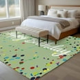 thumbnail image 4 of Happy Birthday Area Rug 5x7 FT, Non Slip Bedroom Throw Carpet, Sage Green Modern Abstract Art Washable Soft Floor Carpet Non-Shedding Rug for Dining Room Bedside Classroom Desk, 4 of 9