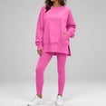 thumbnail image 4 of Zpanxa Sets for Women Clothing Two Piece Solid Crew Neck Long Sleeve Oversized Top and Leggings, 4 of 7