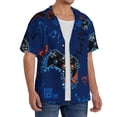 thumbnail image 2 of PAYOHTO Graffit Blue Joystick Sign Game Mens Hawaiian Casual Short-sleeved Shirt Tropical Summer Beach Button Down Shirts, 2 of 7