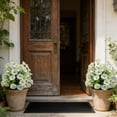 thumbnail image 4 of 1 Pack UV Resistant Faux Floral Shrub Potted, Realistic Fake Plants with Planter, Decorative Topiary Plant for Outdoor, Indoor, Porch, Garden, Patio Decor (White), 4 of 6