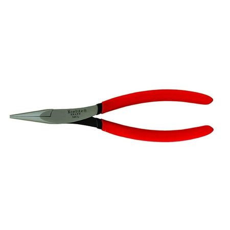 

59CGNN Forged Alloy Steel Electrician s Chain Nose Plier with Cushion Grip Serrated 8 Length 1-1/2 Jaw Length Red Handle