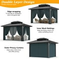 thumbnail image 4 of HOTEEL 10'x12' Hardtop Gazebo, Outdoor Steel Double Galvanized Roof Canopy, Aluminum Frame Permanent Pavilion Metal Gazebo with Curtains and Nettings, Sunshade for Patios, Gardens, Lawns, Black, 4 of 14