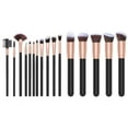 thumbnail image 3 of Kabuki and Precise Makeup Brush Set 16 Pc Black and Rose Gold, Great Holiday Gift!, 3 of 5
