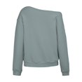 thumbnail image 4 of Womens off The Shoulder Sweatshirt Comdrip off The Shoulder Sweatshirt for Women Oversized Long Sleeve Fleece Basic Pullover Sweatshirts with Pockets Cute Sweatshirts Mint Green L, 4 of 6