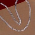 thumbnail image 3 of EOEMY 2Pcs 925 Sterling Silver Jewelry Flat Full Sideways Chain Necklace 4mm N132-18 Inch, 3 of 8
