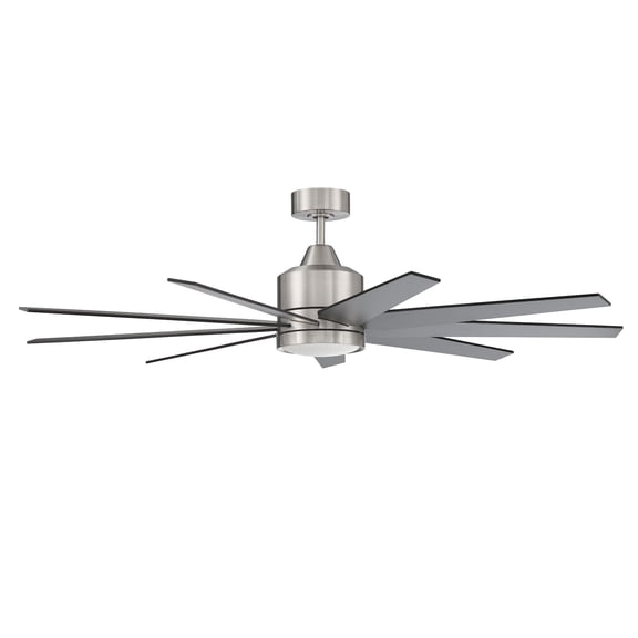 CHP60BNK9 Craftmade Lighting Champion - 60 Inch 9 Blade Ceiling Fan with Light Kit-Brushed Polished Nickel Finish