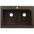 thumbnail image 3 of Transolid Radius 33in x 22in silQ Granite Drop-in Double Bowl Kitchen Sink with 2 CA Faucet Holes, In Espresso, 3 of 4