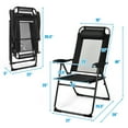 thumbnail image 3 of Gymax Lot de 4 Chaises Pliantes Chaises Inclinables Réglables avec Appuie-Tête Patio Jardin Noir, 3 of 10