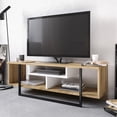thumbnail image 3 of Decorotika Asal 47" Modern Metal Wood TV Stand for Maximum 55 inches Televisions Oud Oak & White, 3 of 7