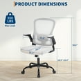 thumbnail image 7 of Ergonomic Mesh Office Chair – Adjustable Lumbar Support, Turn over-Up Armrests, High Back Swivel Desk Chair, Comfortable Rolling Executive Task Chair for Home Office or Study – Black Frame Gray Net, 7 of 7