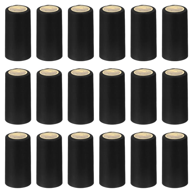 Unique Bargains Bouchon Rétractable en PVC avec Languette pour Bouteille de Vin, 60 Pcs 30x60mm Film Rétractable Noir