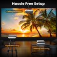thumbnail image 3 of HAPPRUN Projector, Native 1080P Bluetooth Projector, Portable Outdoor Movie Projector, Full HD Mini Projector with Speaker for Home Bedroom, Compatible with Smartphone,HDMI,USB,A, 3 of 8