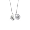 thumbnail image 2 of Delight Jewelry Silvertone Large Happy Birthday Heart Silvertone Script Initial Disc - V - Charm Necklace, 20"+3", 2 of 4