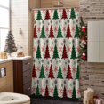 thumbnail image 3 of Shower Curtain 72"W x 72"L Winter Snowflakes Christmas Trees Linen Fabric Shower Curtains Set with Hooks Water Repellent Bathroom Curtains Machine Washable Bathroom Accessories, 3 of 7