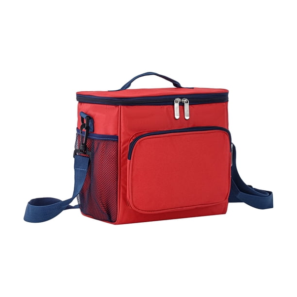 Inteprter Bolsa de almuerzo con aislamiento, tamaño ligero, Materiale Tessuto Oxford, bolsa de lonchera con aislamiento térmico Organizadores de utensilios de cocina Rojo