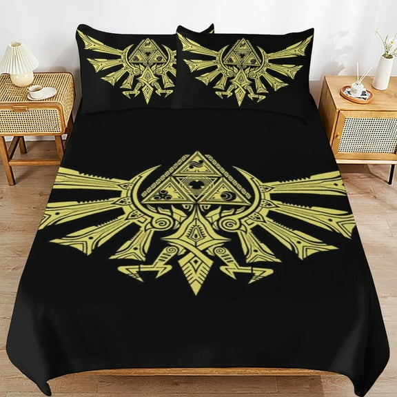 The Legend of Zelda Comforter Set 3 Pieces Quilt Cover Set Soft Bedding Sets for All Seasons (1 Comforter 86"x70", 2 Pillowcases)