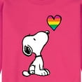 thumbnail image 2 of Peanuts - Snoopy Rainbow Heart - Men's Crew Neck Fleece Pullover, 2 of 5