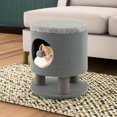 thumbnail image 5 of Pefilos 18" Cat House for Indoor Cats with Scratching Posts and Plush Ball Toy, Modern Cat Cave Bed, Cat Nest Condo Cute Cat Shelter, Gray, 5 of 8
