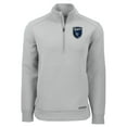 thumbnail image 2 of Men's-Cutter & Buck  Gray San Jose Earthquakes Roam Eco Recycled Tri-Blend Quarter-Zip Sweatshirt, 2 of 3