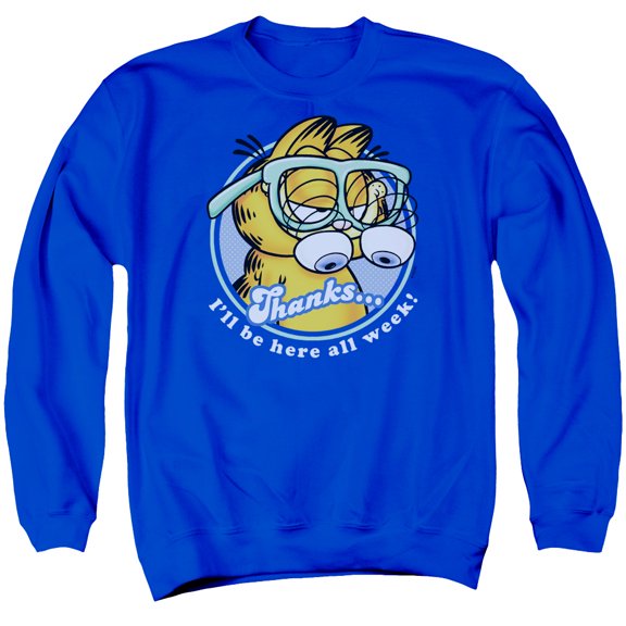 Garfield Performing Adult Crewneck Sweatshirt Royal Blue