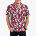 thumbnail image 1 of Balery Palm Tree Pattern on Red Camisa Polo de Hombre con Estampado, de Manga Corta y Tejido Medio, Camisa Tipo Golf Polo-4X-Large, 1 of 6